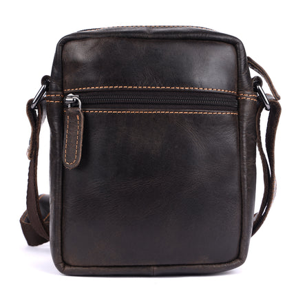 Greenwood Carter Leather Crossbody Bag Dark Brown