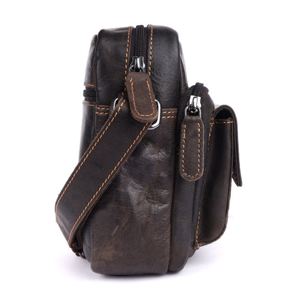 Greenwood Leather Ryder Crossbody Bag, Vintage Dark Brown