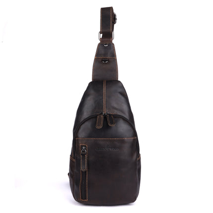 Greenwood Lennox Leather Sling Bag Dark Brown