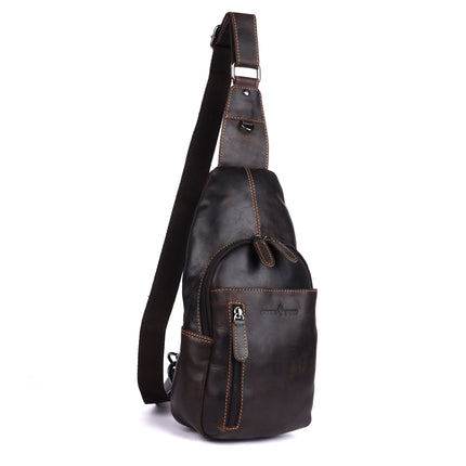 Greenwood Lennox Leather Sling Bag Dark Brown
