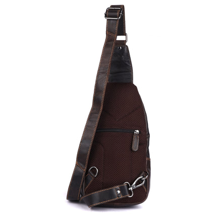 Greenwood Lennox Leather Sling Bag Dark Brown