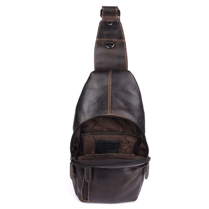 Greenwood Lennox Leather Sling Bag Dark Brown