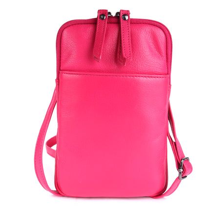 Greenwood Cleo Pink Leather Phone Crossbody Bag