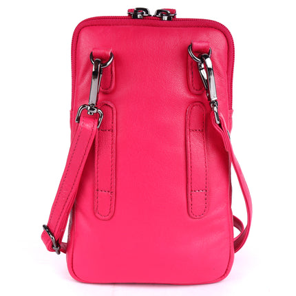 Greenwood Cleo Pink Leather Phone Crossbody Bag