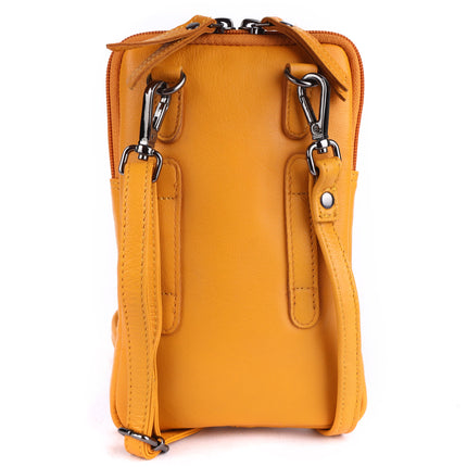 Greenwood Cleo Yellow Leather Phone Crossbody Bag