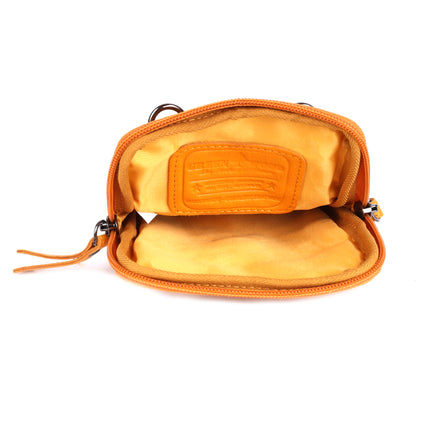 Greenwood Cleo Yellow Leather Phone Crossbody Bag