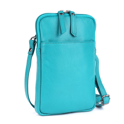 Greenwood Cleo Turquoise Leather Phone Crossbody Bag