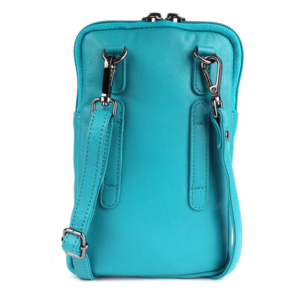 Greenwood Cleo Turquoise Leather Phone Crossbody Bag