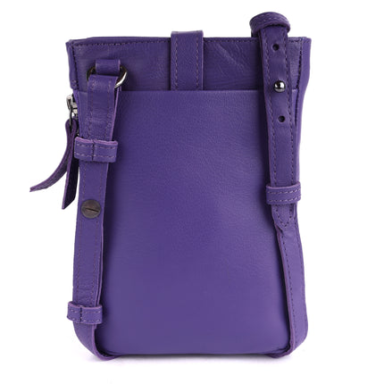 Greenwood Saffron Leather Phone Crossbody Bag Purple