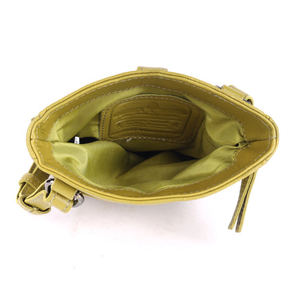 Greenwood Saffron Leather Phone Crossbody Bag Olive Green