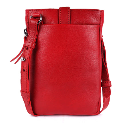 Greenwood Saffron Leather Phone Crossbody Bag Red