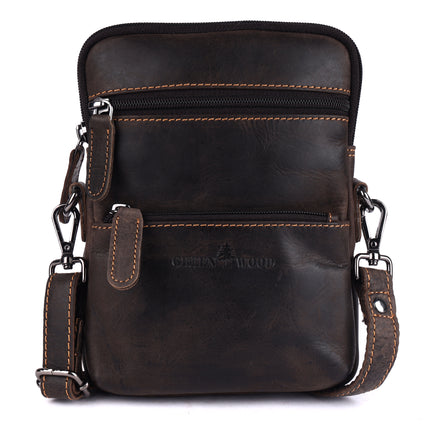 Greenwood Leather Weston Crossbody Bag, Vintage Dark Brown