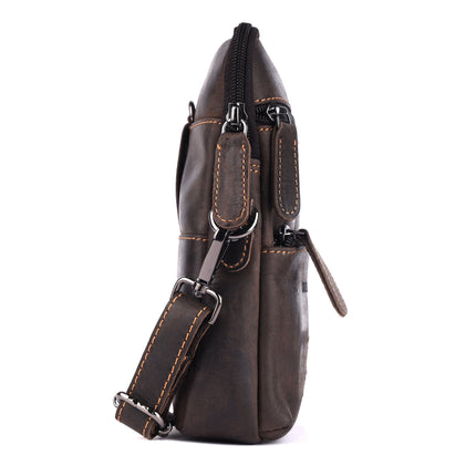 Greenwood Leather Weston Crossbody Bag, Vintage Dark Brown