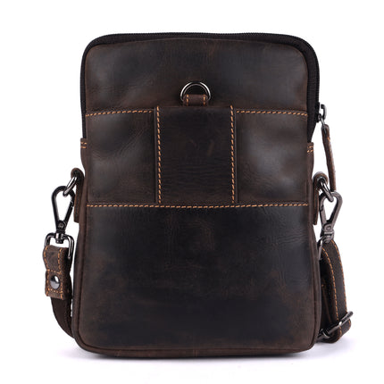 Greenwood Leather Weston Crossbody Bag, Vintage Dark Brown