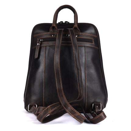 Greenwood Hartley Leather Backpack Dark Brown