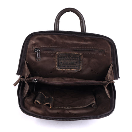 Greenwood Hartley Leather Backpack Dark Brown