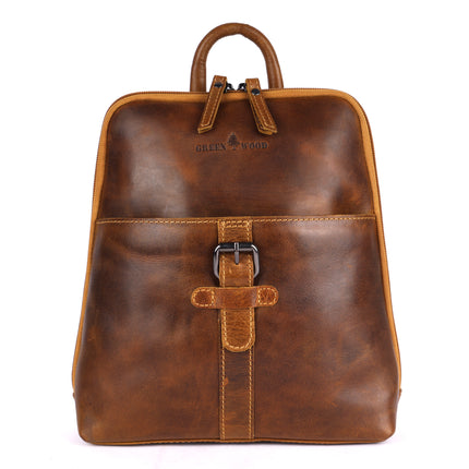Greenwood Hartley Leather Backpack Camel