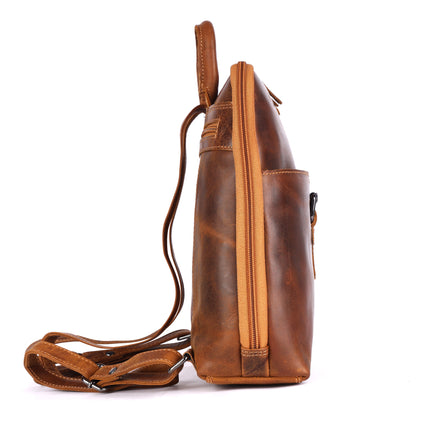 Greenwood Hartley Leather Backpack Camel