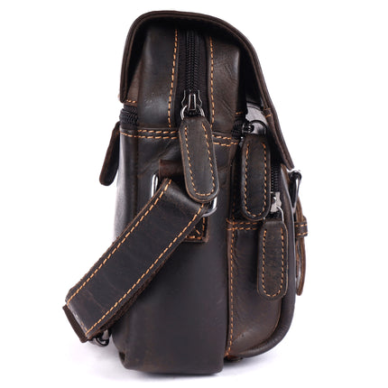 Greenwood Archer Leather Crossbody Bag Dark Brown