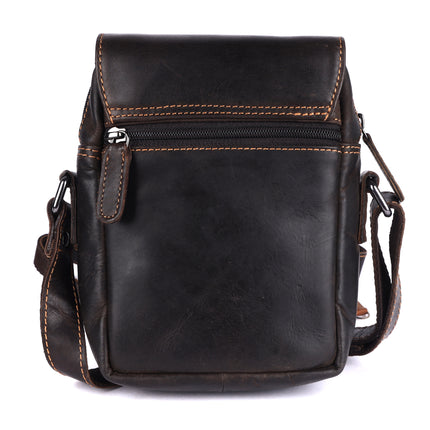 Greenwood Archer Leather Crossbody Bag Dark Brown