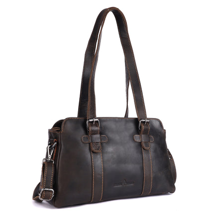 Greenwood Marlow Leather Tote Dark Brown