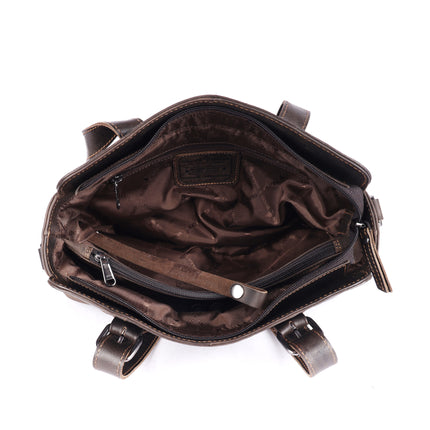 Greenwood Marlow Leather Tote Dark Brown