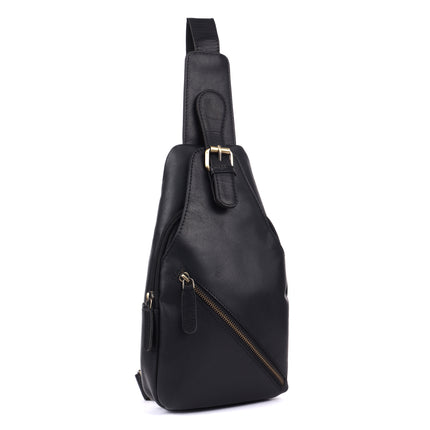 Jasper – Leather Crossbody Sling Bag for Men Black