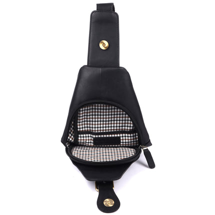 Jasper – Leather Crossbody Sling Bag for Men Black