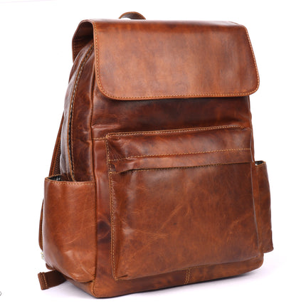 Leather Vintage Backpack Scott - Unisex Sandal GL6809TAN
