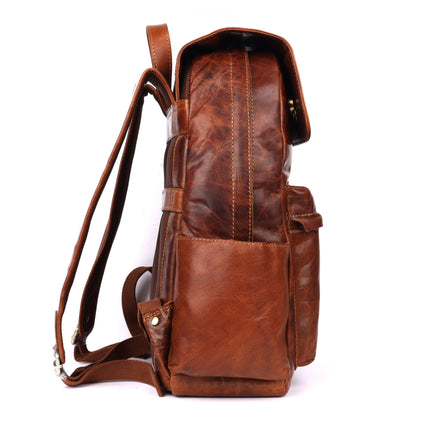 Leather Vintage Backpack Scott - Unisex Sandal GL6809TAN