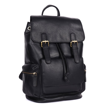 MIDLAND LEATHER BACKPACK - Unisex GL6802 BLK