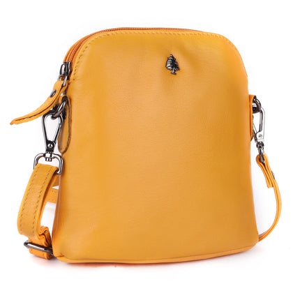 Alder Leather Crossbody Bag – Genuine Leather Sling Bag for Women (Yellow)