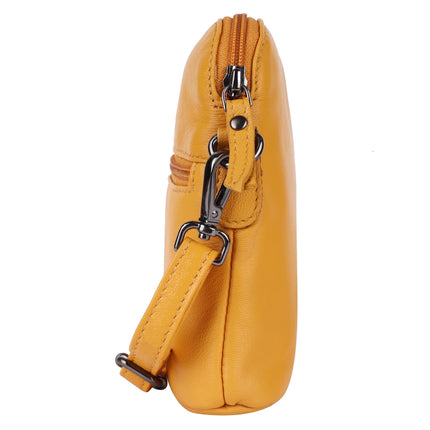 Alder Leather Crossbody Bag – Genuine Leather Sling Bag for Women (Yellow)