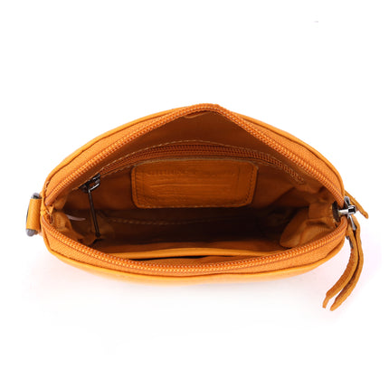 Alder Leather Crossbody Bag – Genuine Leather Sling Bag for Women (Yellow)