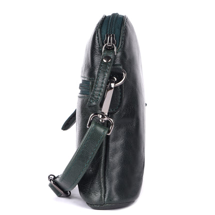 Alder Leather Crossbody Bag – Genuine Leather Sling Bag for Women (Bottle Green)