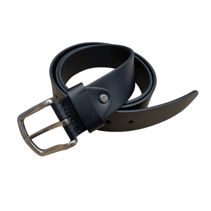 Leather Belt Black with Sliver Buckle 40mm - Pack of 6 GWCB01BLK
