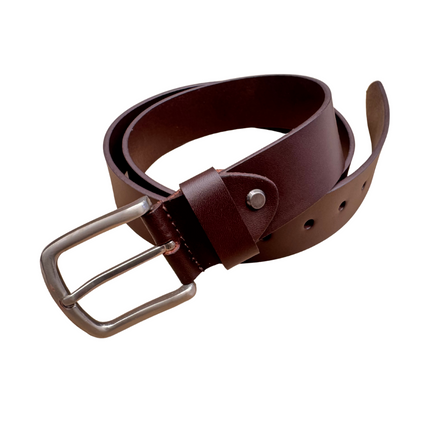 Leather Belt Brown with Sliver Buckle 40mm - Pack of 6 GWCB01BRN