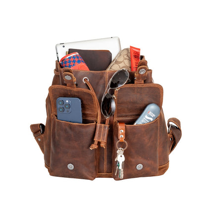Wildera Leather “Raven” Backpack – Premium Full-Grain Leather Daypack