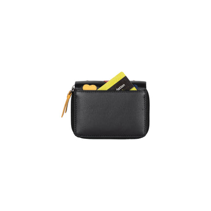 Heart Leather Wallet for Women, Handmade Compact Zip Wallet