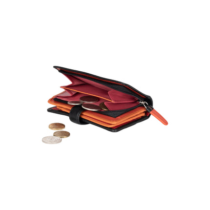 Heart Leather Wallet for Women, Handmade Compact Zip Wallet
