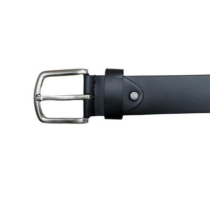 Leather Belt Black with Sliver Buckle 40mm - Pack of 6 GWCB01BLK