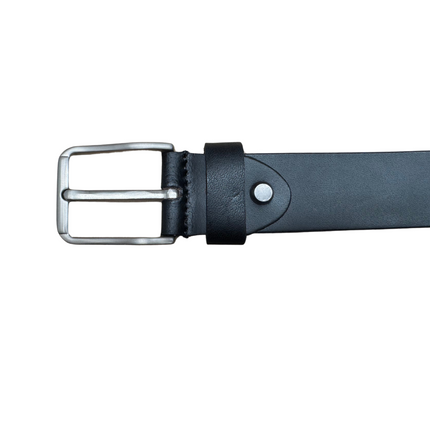 Leather Belt Black with Sliver Buckle 35mm - Pack of 6 GWCB02BLK