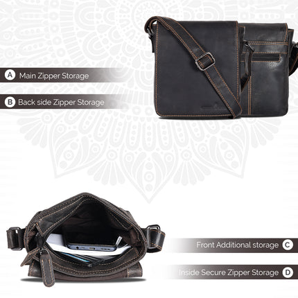 Leather Shoulder Bag Luna - Brown GW191048BRN