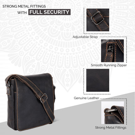 Leather Shoulder Bag Luna - Brown GW191048BRN