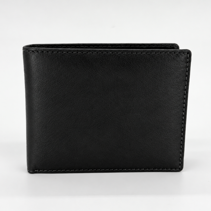 Hawthorn – Men’s Leather Bifold Wallet with Coin Pocket, RFID Blocking, Black