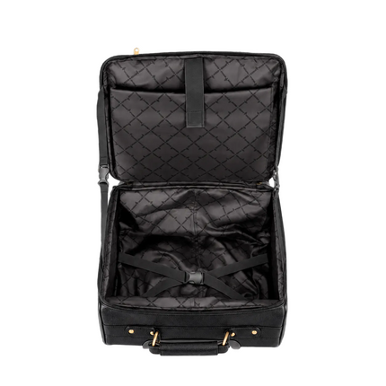 Leather Pilot Business Trolly Bag - Black