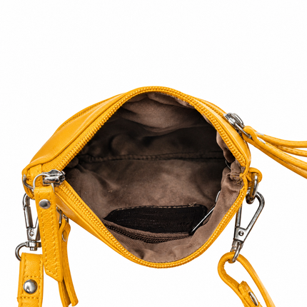The Cedar | Women's Yellow Leather Mini Crossbody Bag | Greenwood Leather