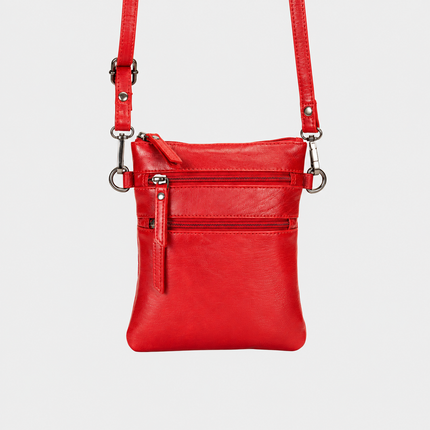 The Cedar | Women's Red Leather Mini Crossbody Bag | Greenwood Leather