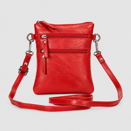 The Cedar | Women's Red Leather Mini Crossbody Bag | Greenwood Leather
