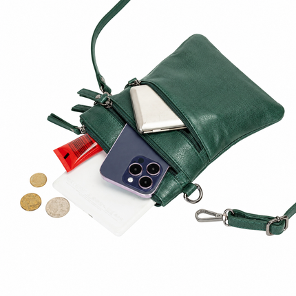 The Cedar | Women's Sea Green Leather Mini Crossbody Bag | Greenwood Leather